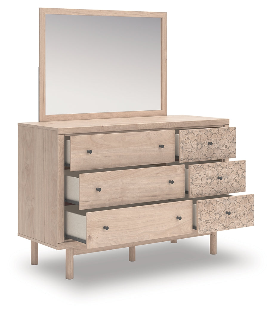 Arloster Tan Dresser and Mirror