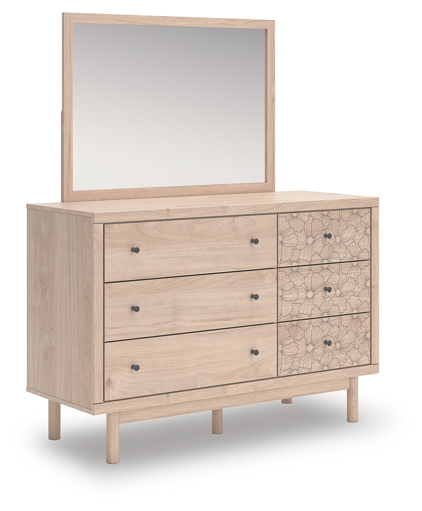 Arloster Tan Dresser and Mirror