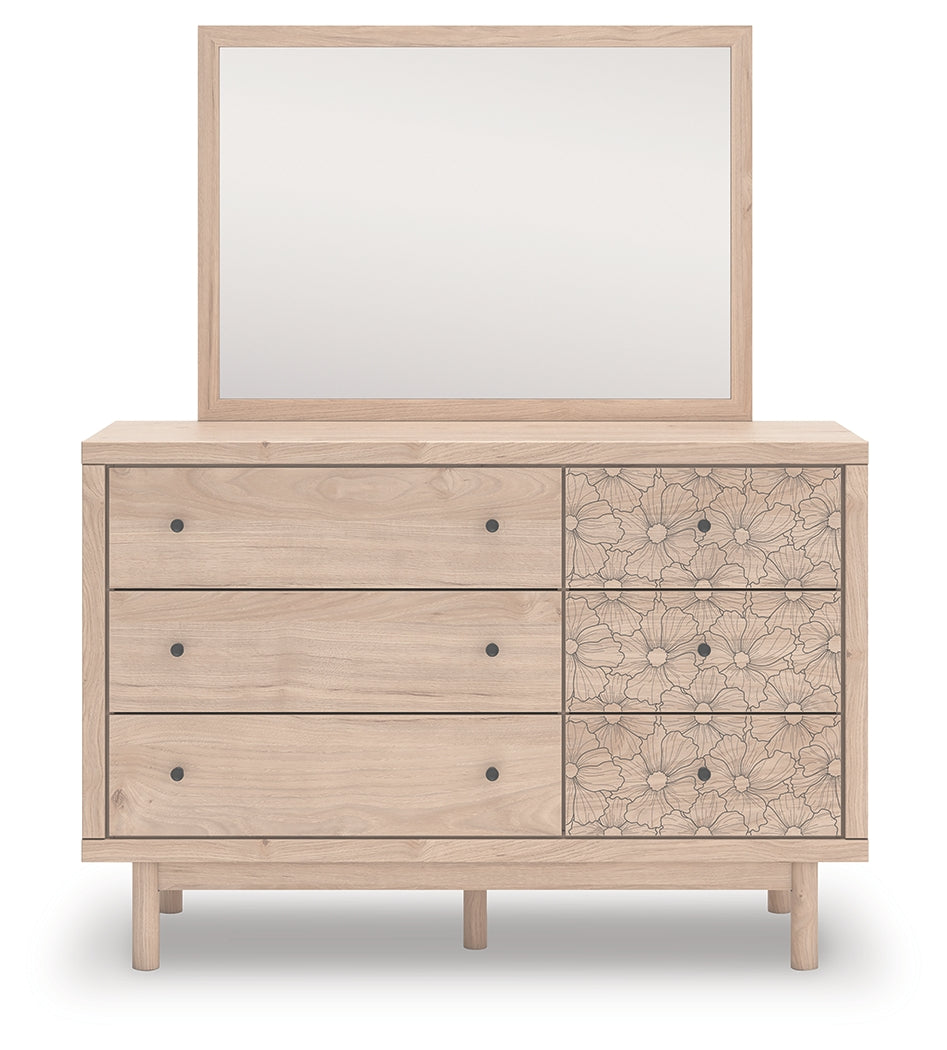 Arloster Tan Dresser and Mirror