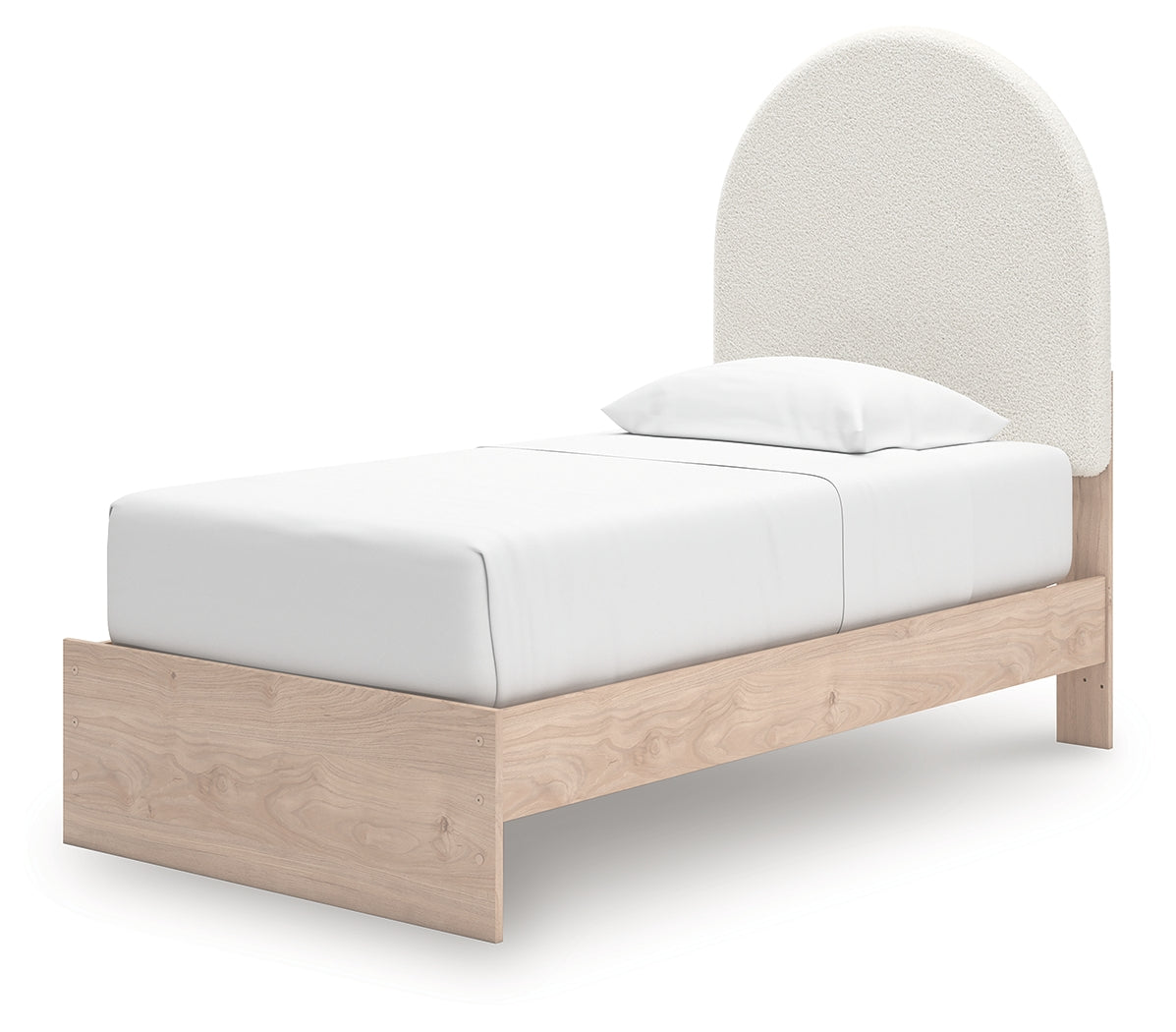 Arloster Tan/White Twin Upholstered Panel Bed