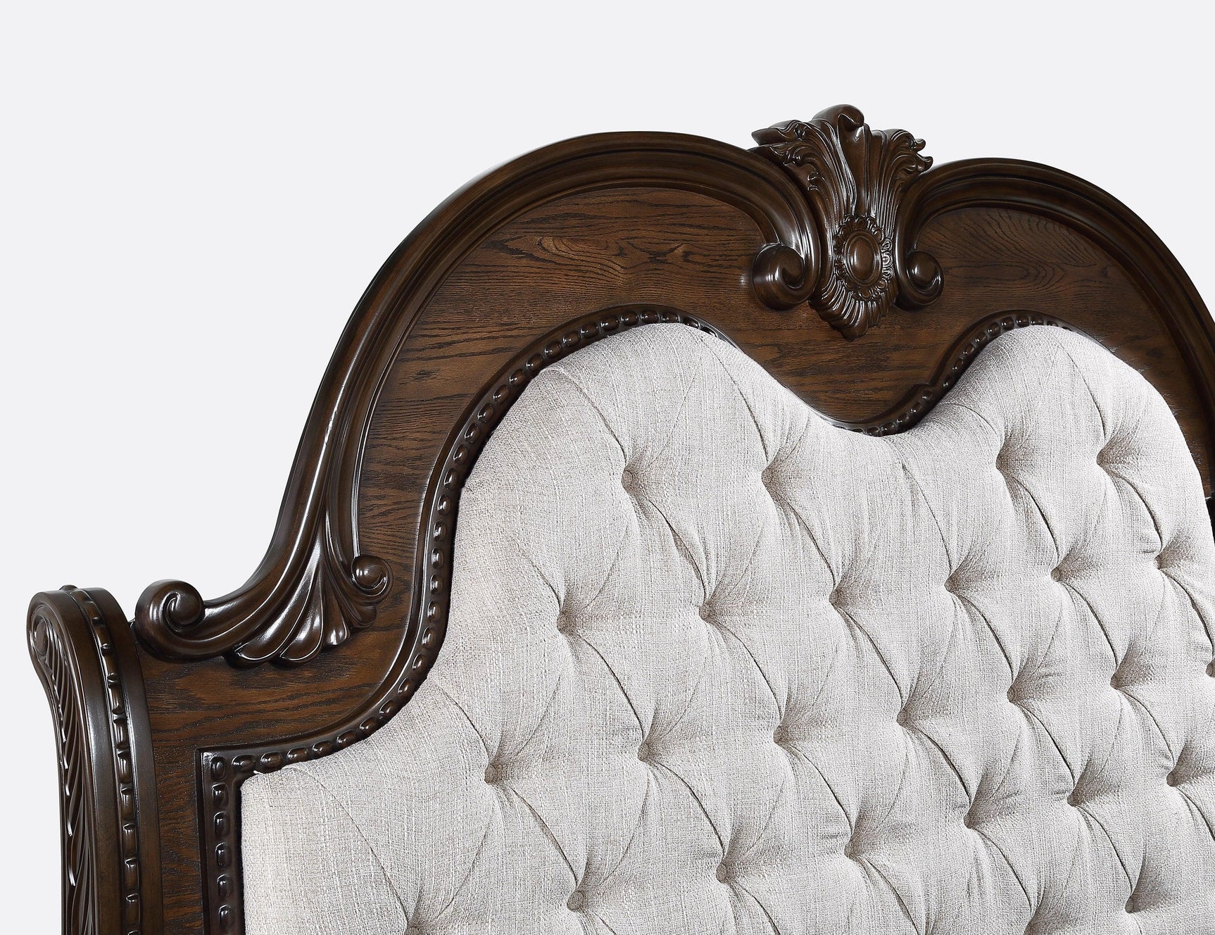 Stanley Coffee Brown Upholstered Tufted Sleigh King Bed