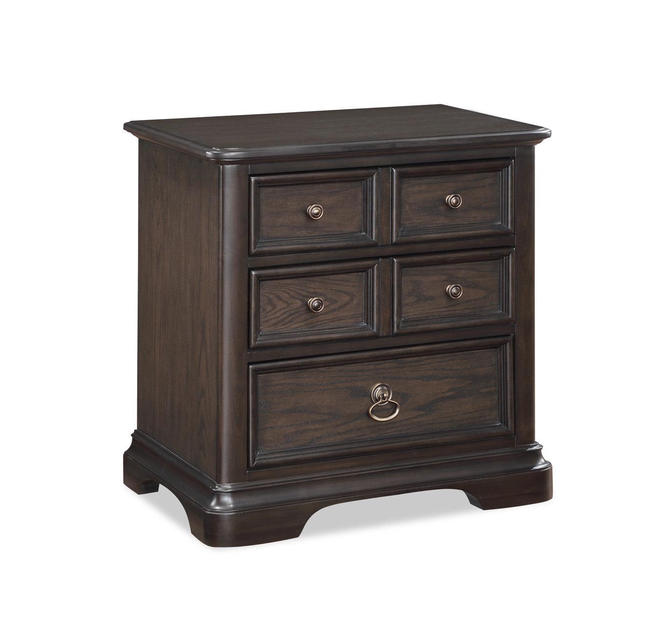 Duke Brown Finish Modern Wood Fabric Upholstered Tufted King Panel Bed - Ella Furniture