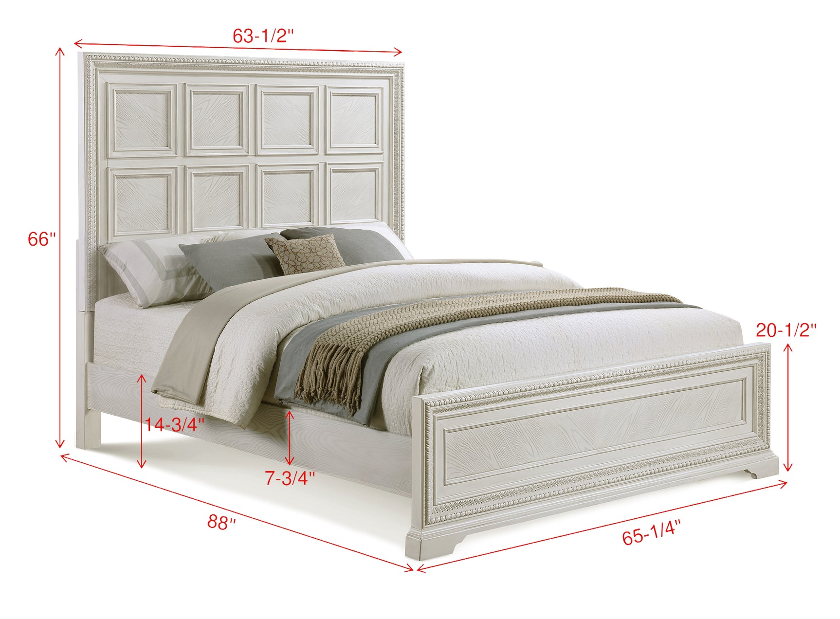 Alexandria White Panel Queen Bed
