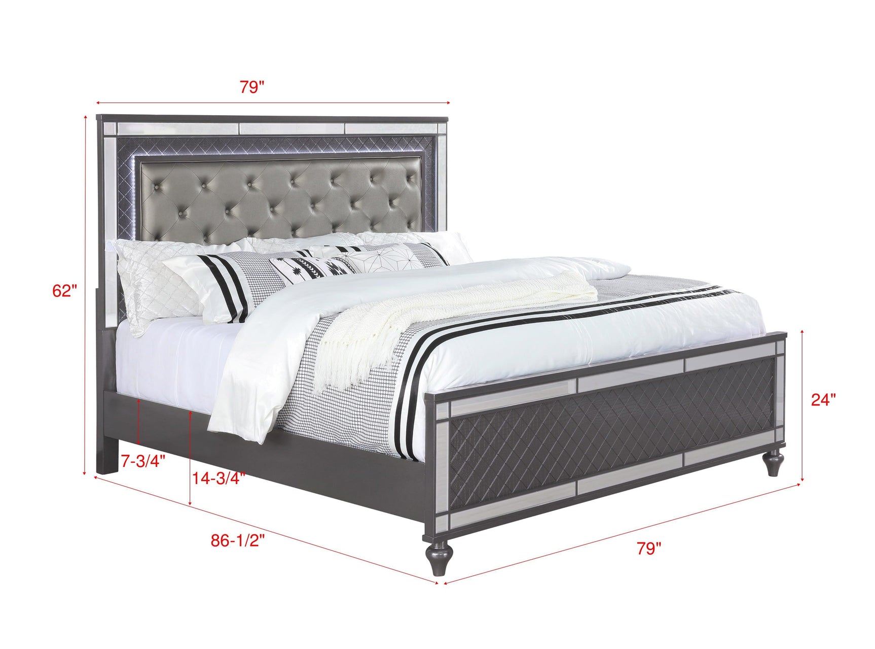 Refino Chest Gray, Contemporary Modern Wood, Nickel Knob 5 Drawers - Ella Furniture
