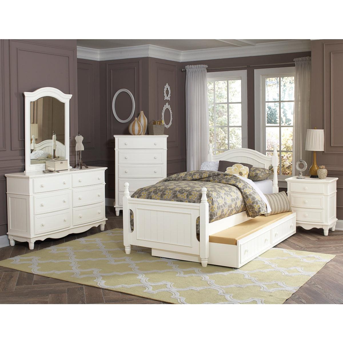 Clementine White Contemporary Wood And Engineered Wood Trundle Youthdaybed - Ella Furniture
