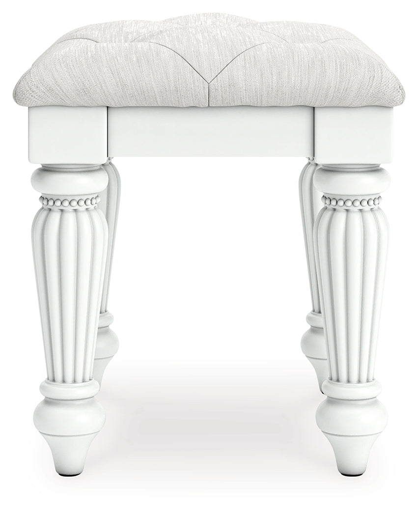 Kozlani White Vanity Stool