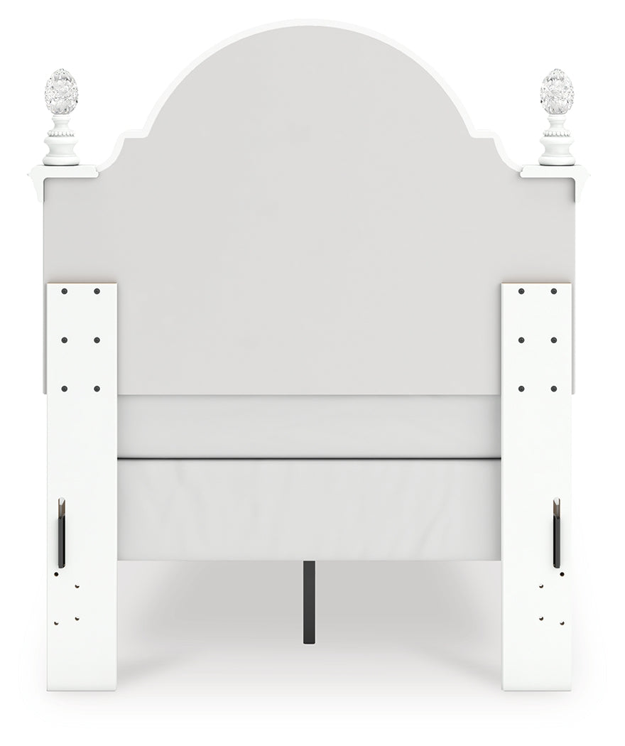 Kozlani White Twin Upholstered Panel Bed