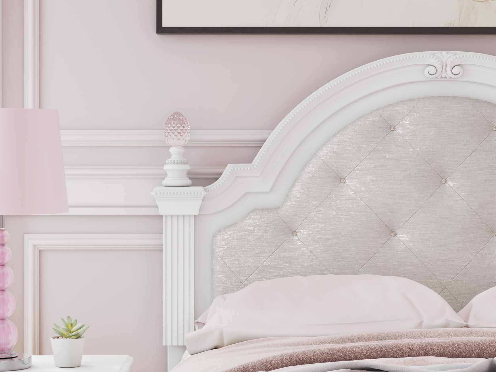 Kozlani White Full Upholstered Panel Storage Bed