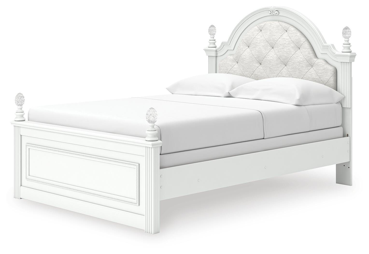 Kozlani White Upholstered Panel Bedroom Set angled view