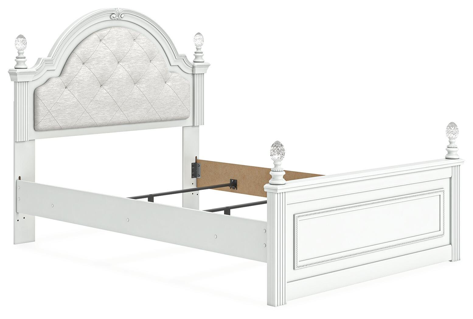 Kozlani White Upholstered Panel Bedroom Set angled view