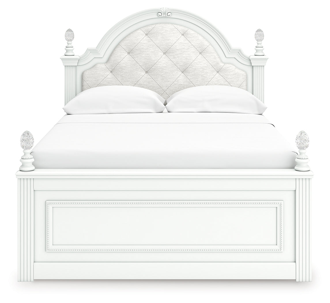 Kozlani White Full Upholstered Panel Bed