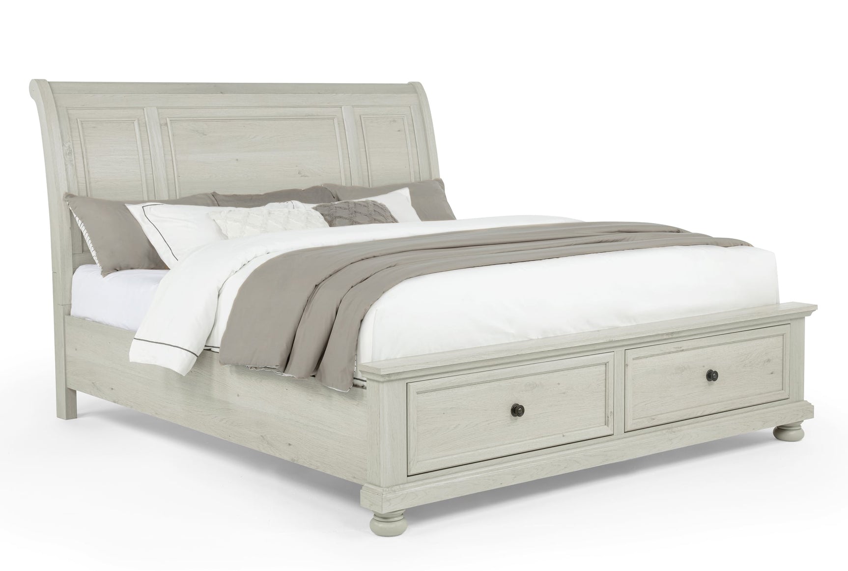 Claribelle White Storage Platform Sleigh Bedroom Set view 2