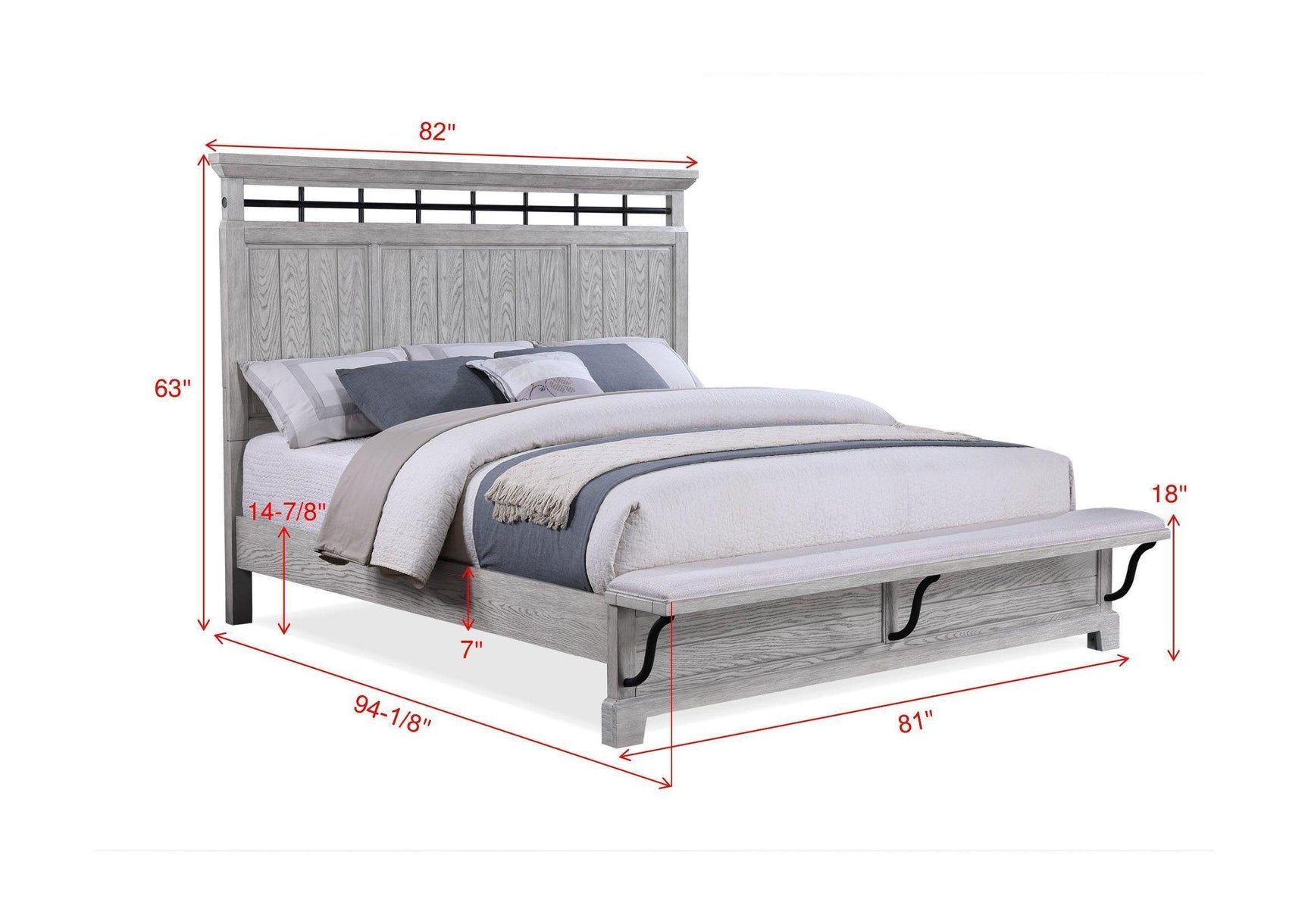 Beckett Gray Panel King Bed