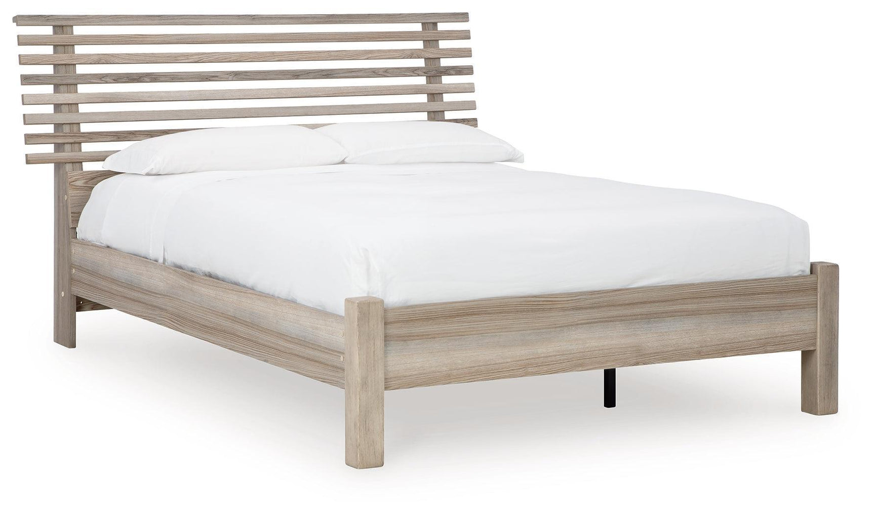 Hasbrick Tan Queen Slat Panel Bed