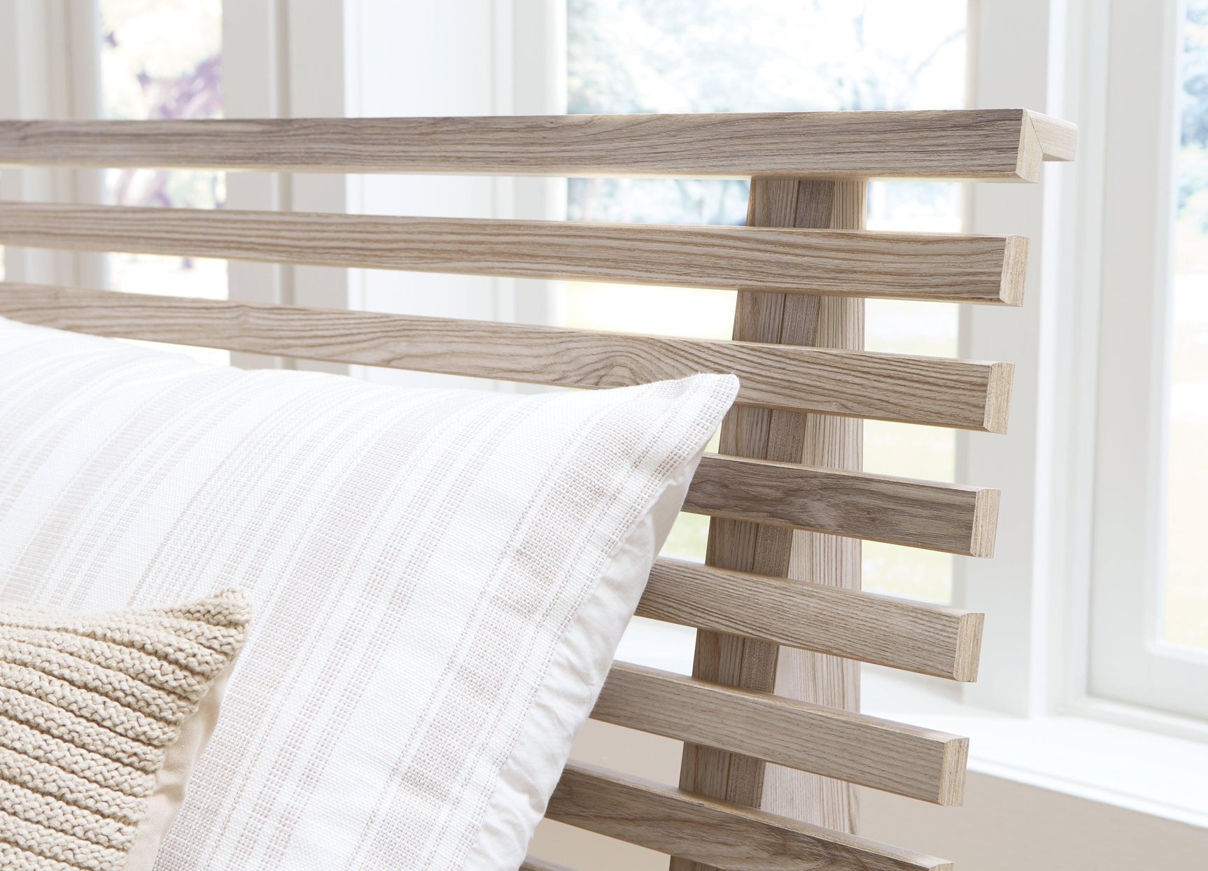 Hasbrick Tan King Slat Panel Bed