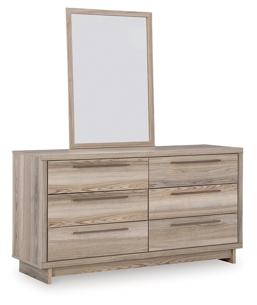 Hasbrick Tan Dresser And Mirror