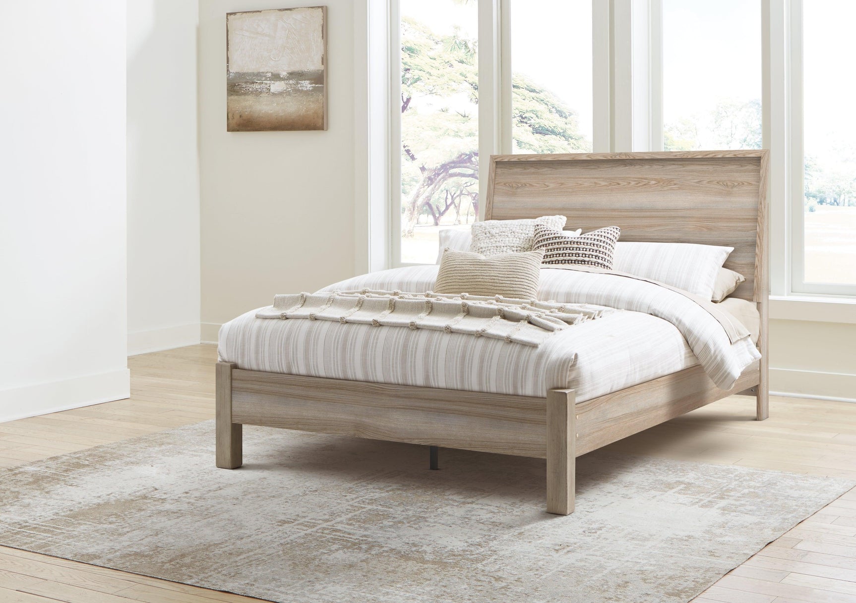 Hasbrick Tan Queen Panel Bed
