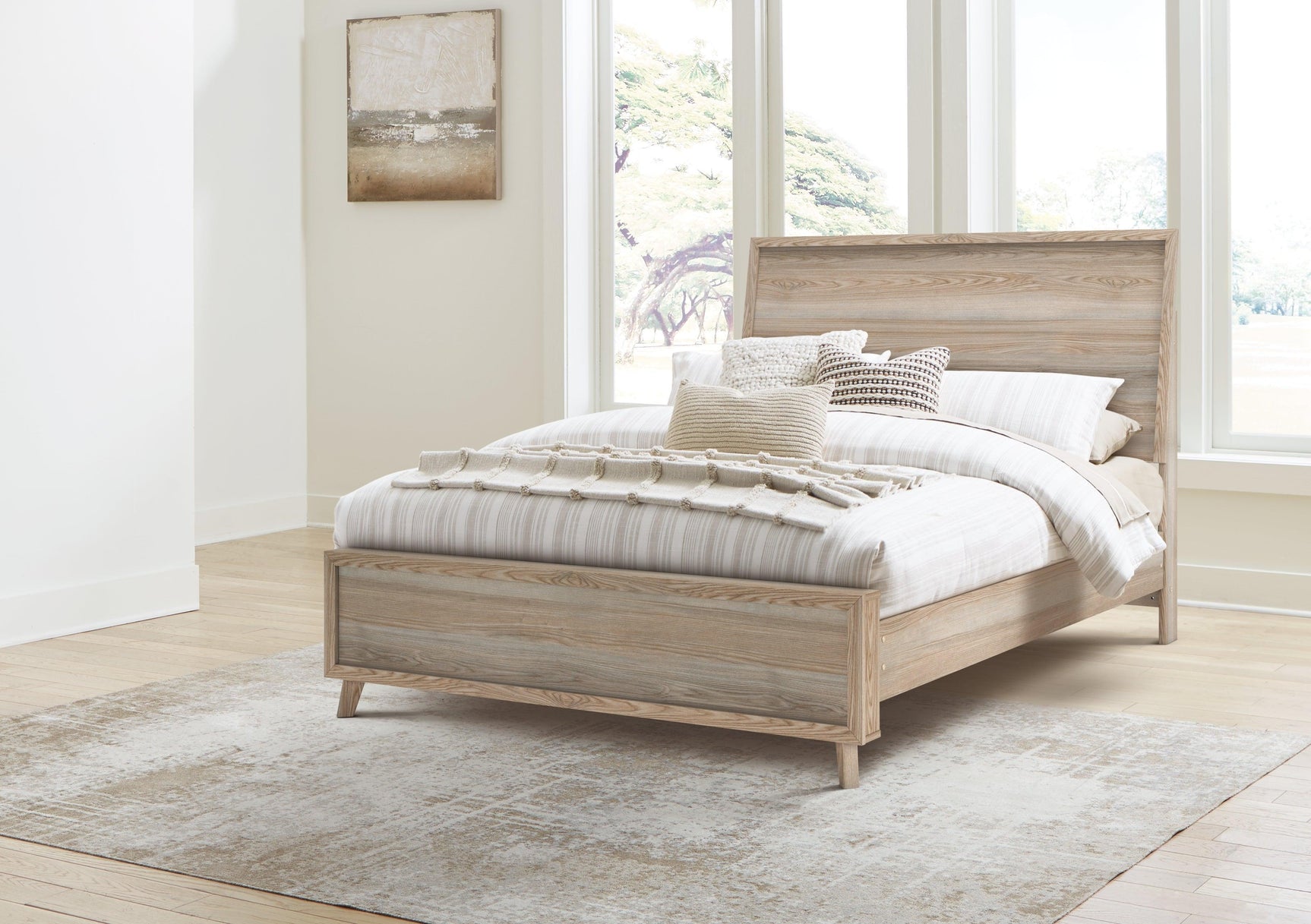 Hasbrick Tan Queen Panel Bed