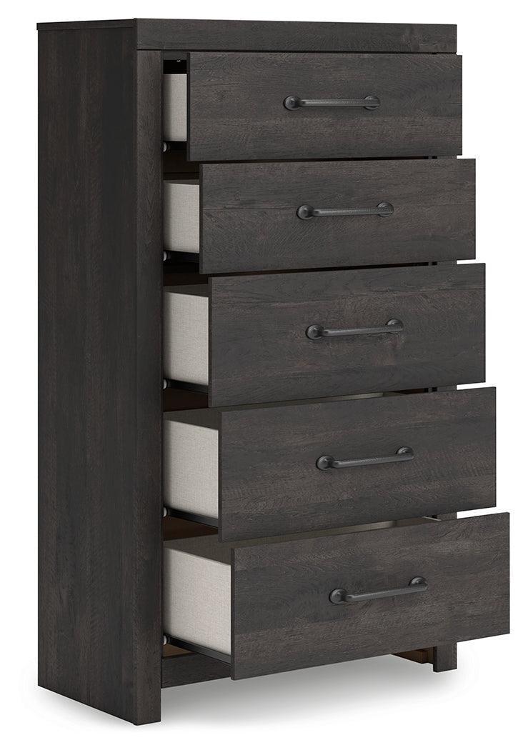 Hollivern Dark Gray Chest of Drawers