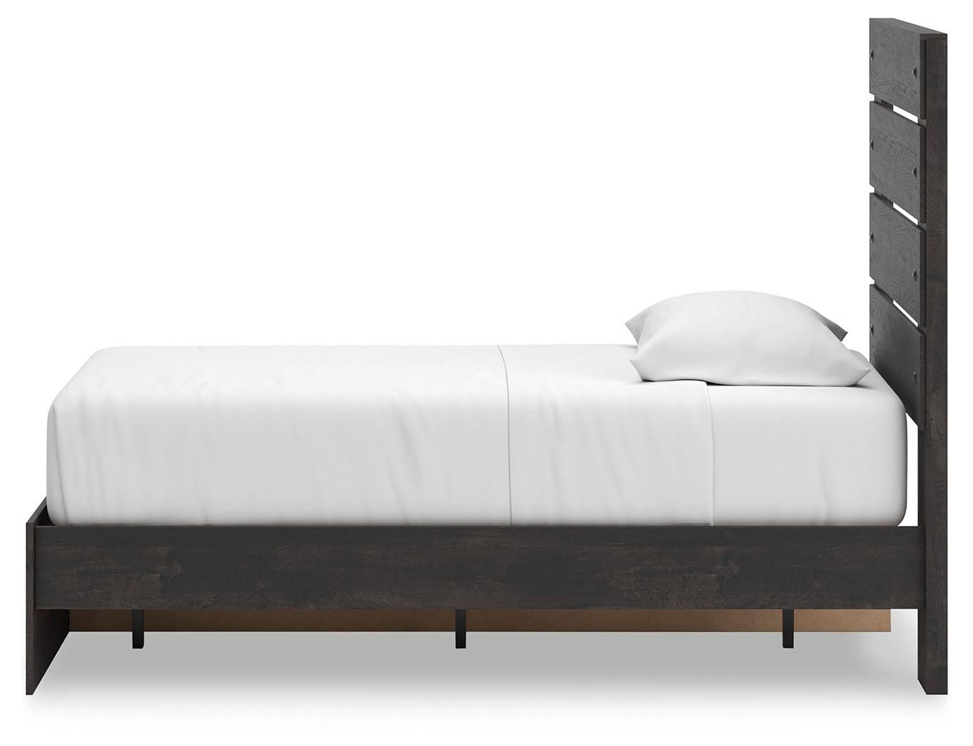 Hollivern Dark Gray Twin Panel Storage Bed