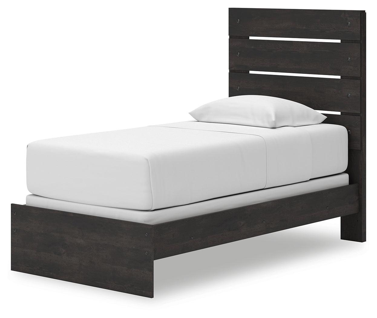 Hollivern Dark Gray Twin Panel Bed