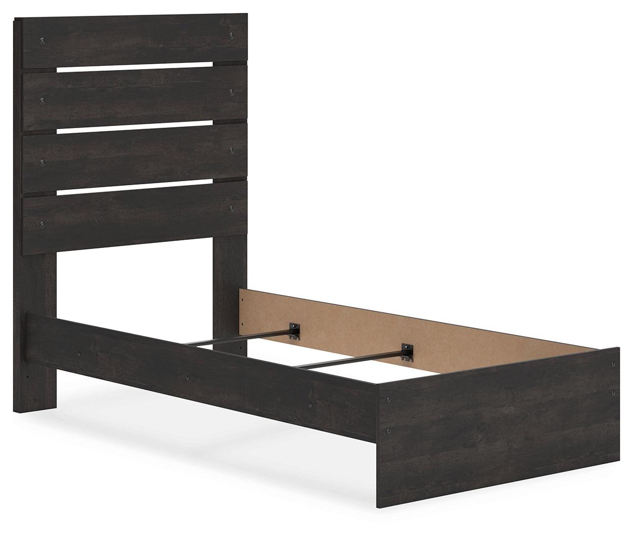 Hollivern Dark Gray Twin Panel Bed