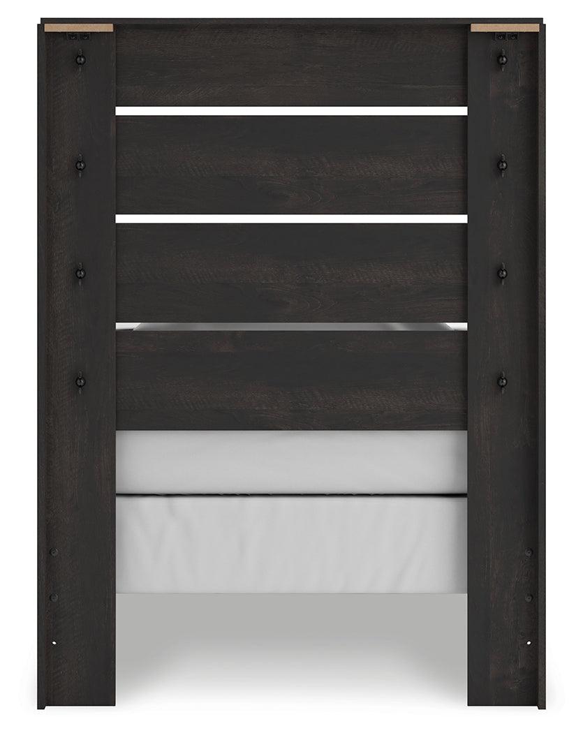 Hollivern Dark Gray Twin Panel Bed