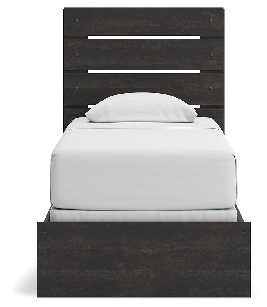 Hollivern Dark Gray Twin Panel Bed