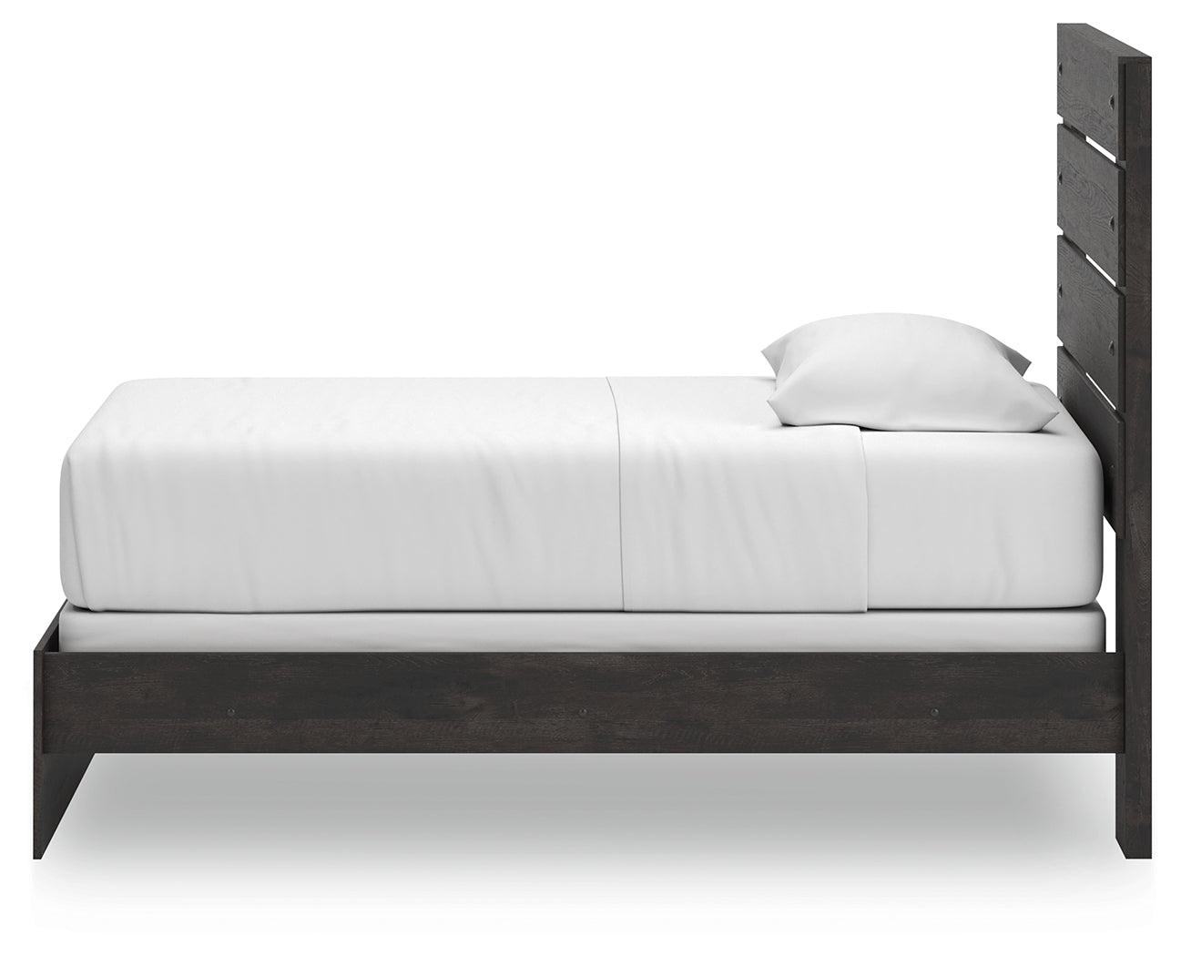 Hollivern Dark Gray Twin Panel Bed