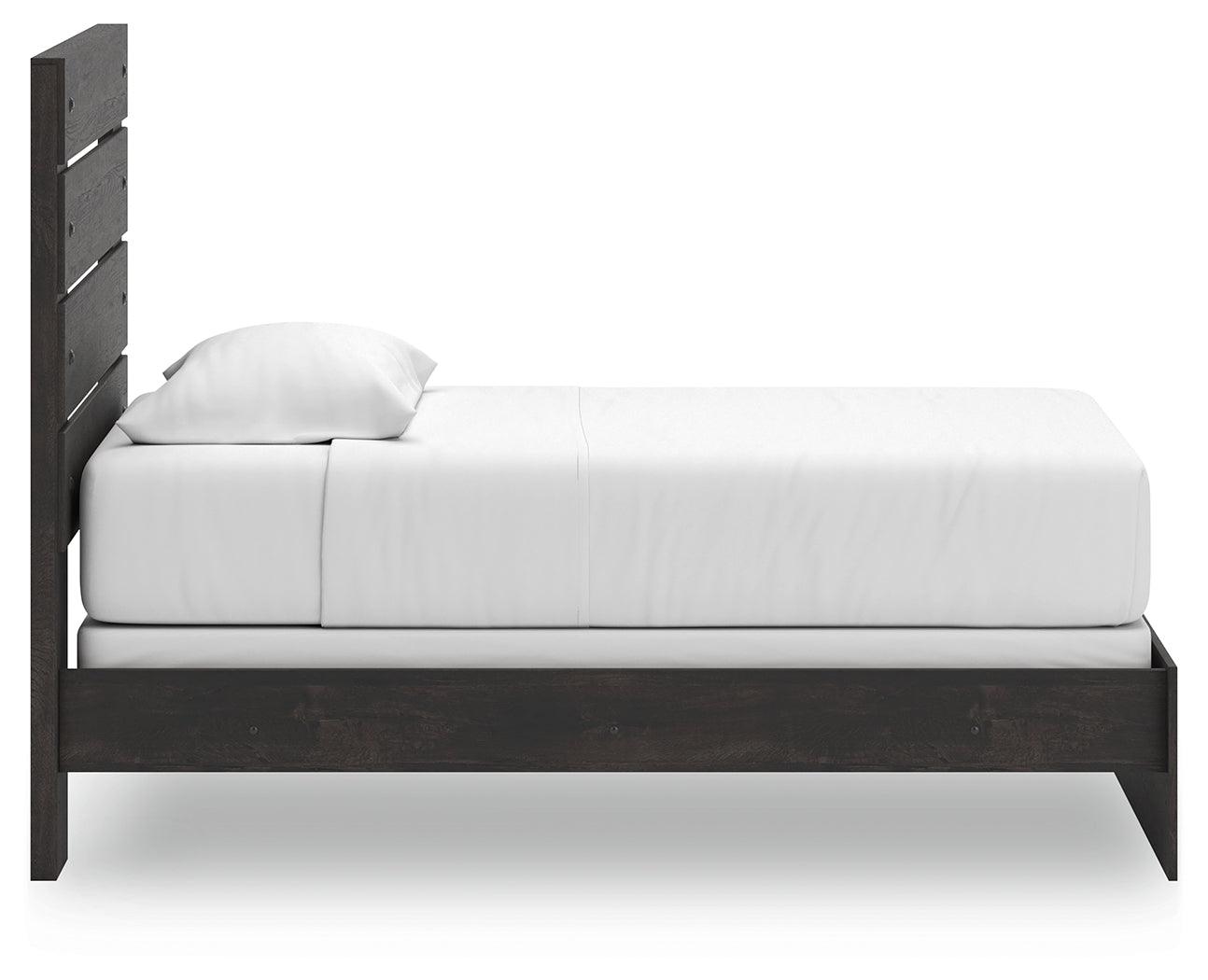 Hollivern Dark Gray Twin Panel Bed