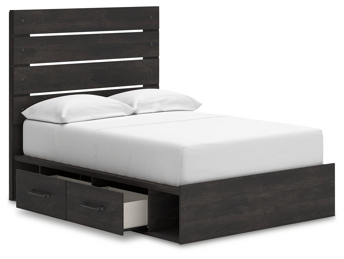Hollivern Dark Gray Full Panel Storage Bed