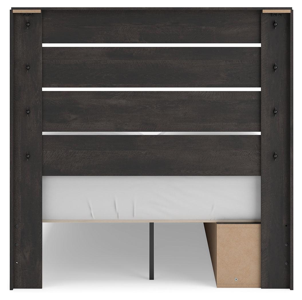 Hollivern Dark Gray Full Panel Storage Bed
