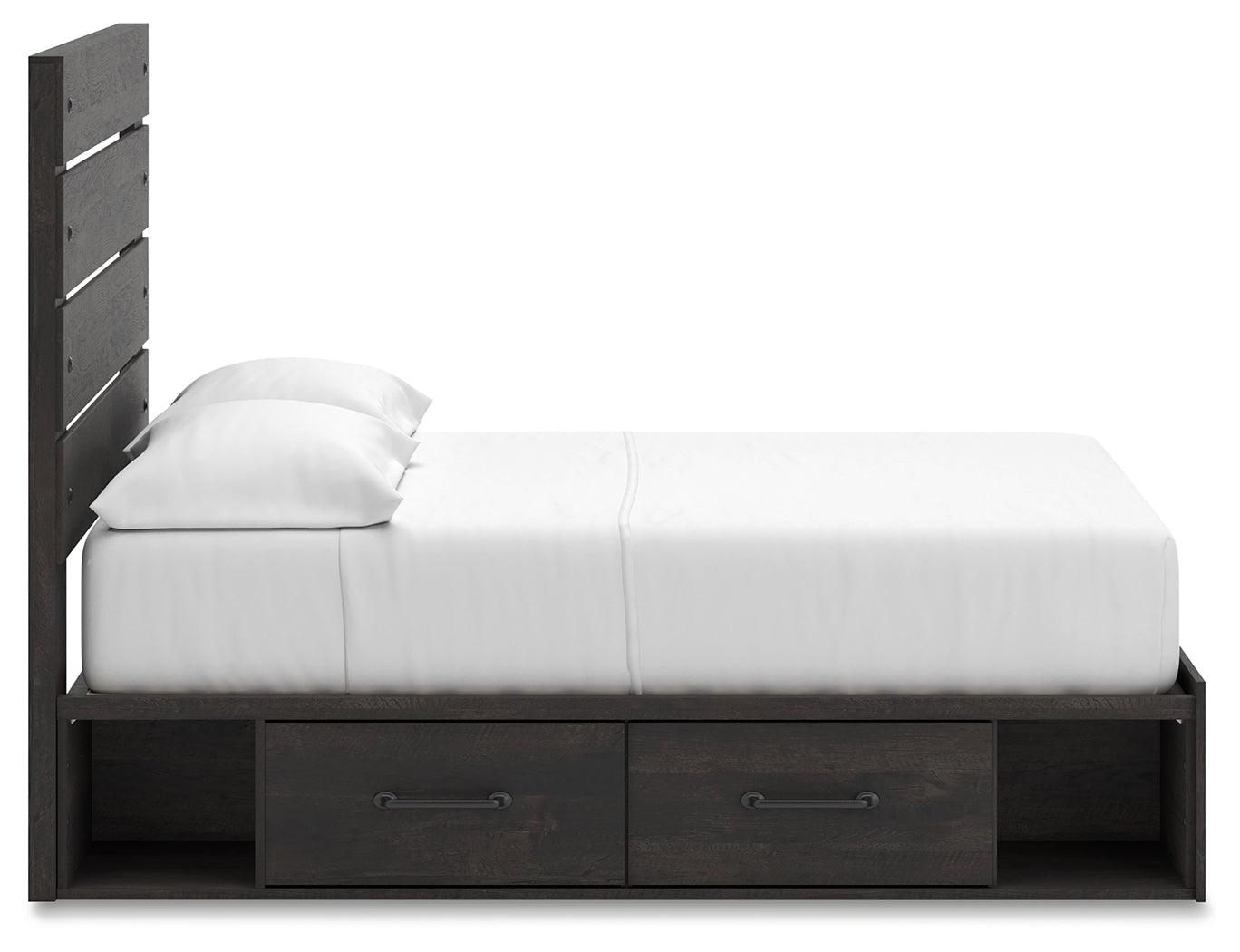 Hollivern Dark Gray Full Panel Storage Bed