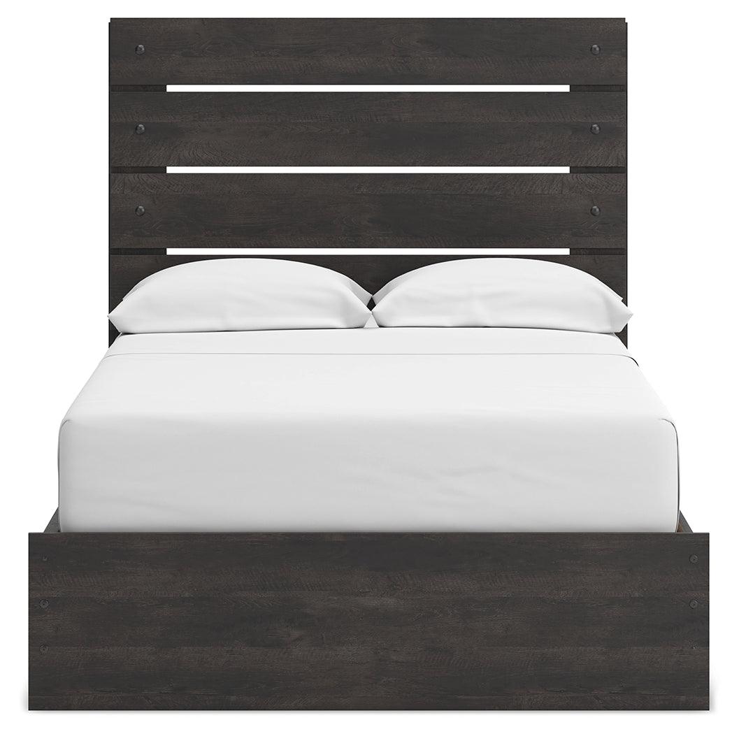 Hollivern Dark Gray Full Panel Bed with Storage