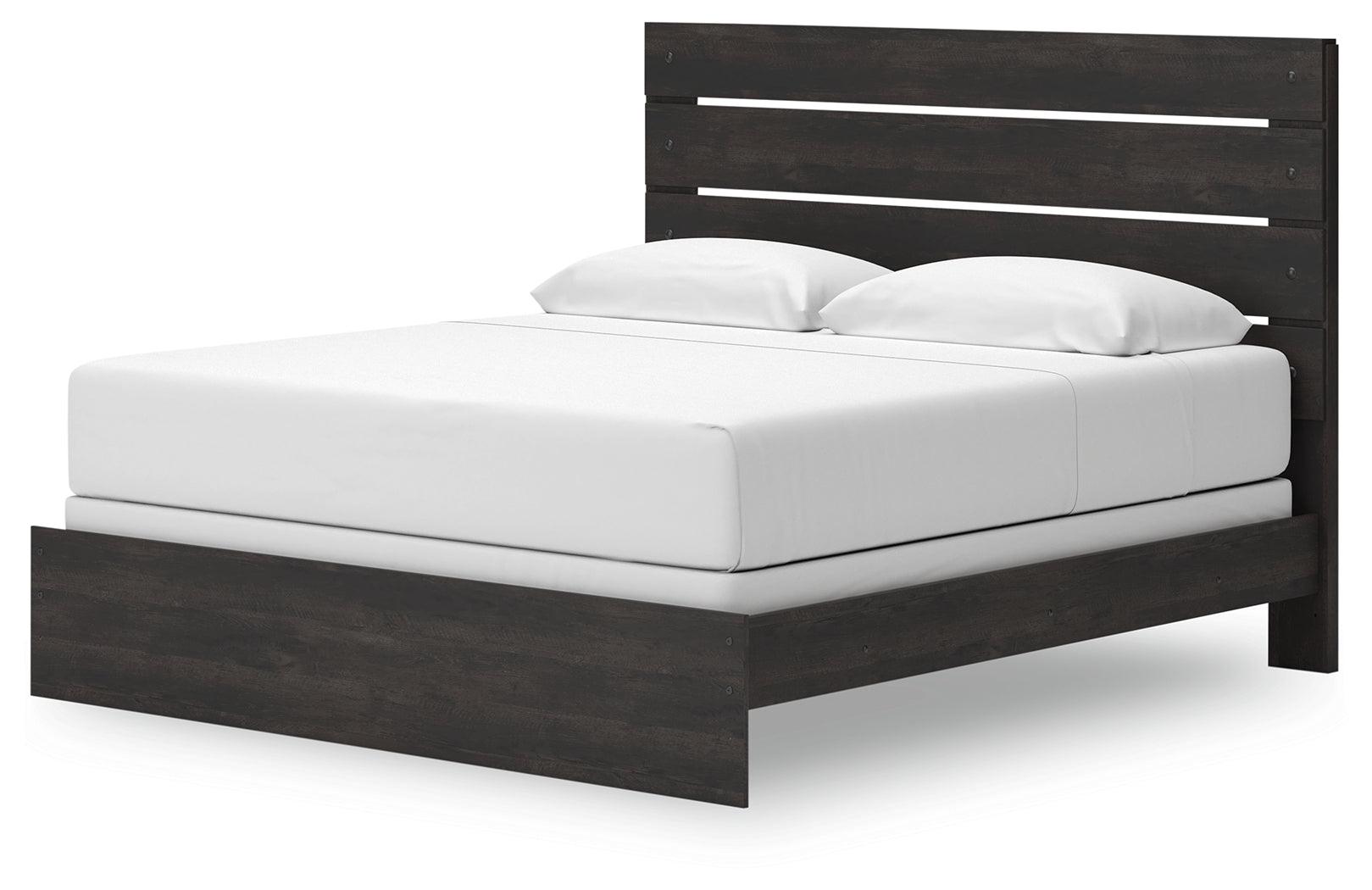 Hollivern Dark Gray King Panel Bed