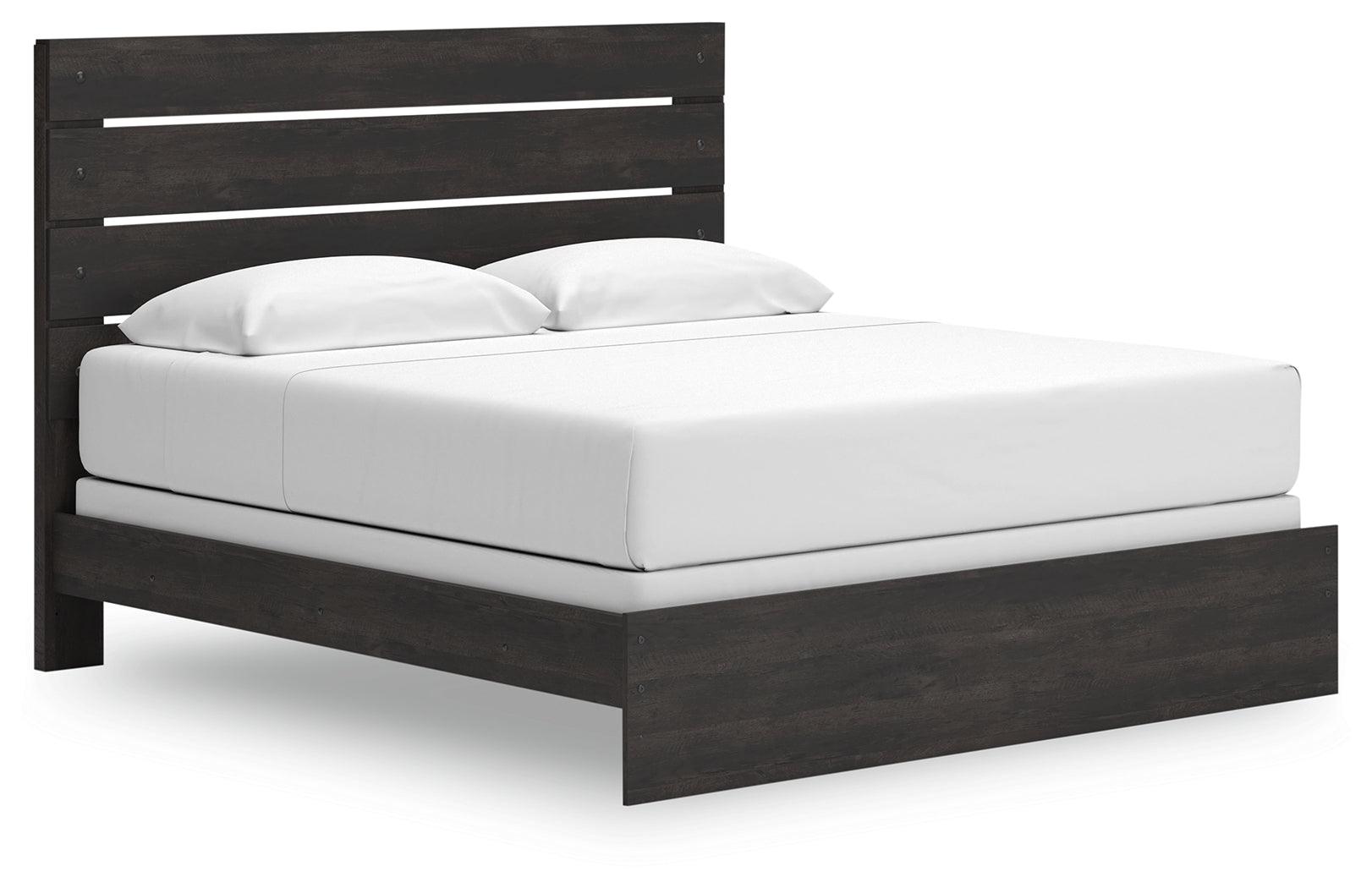 Hollivern Dark Gray King Panel Bed