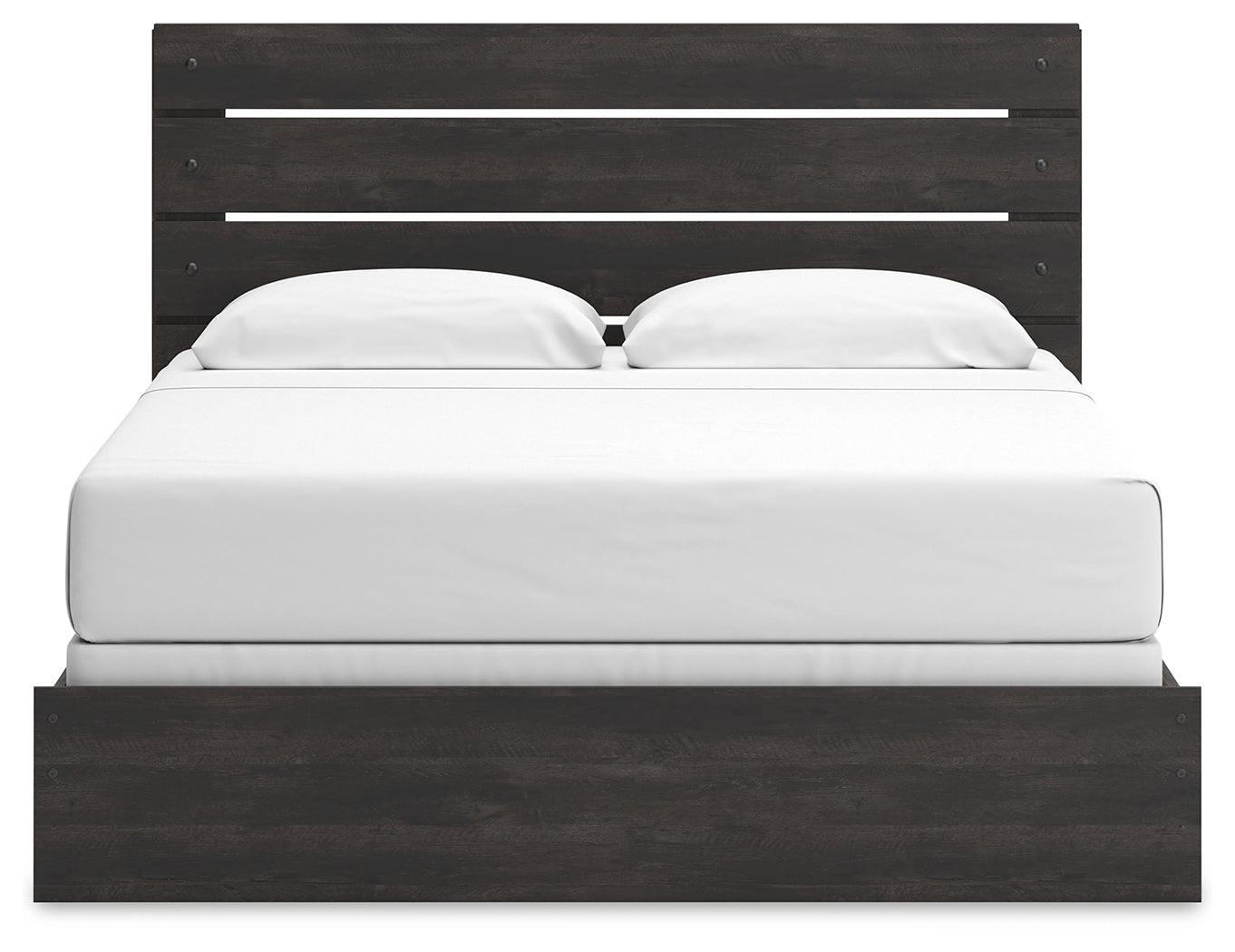 Hollivern Dark Gray King Panel Bed