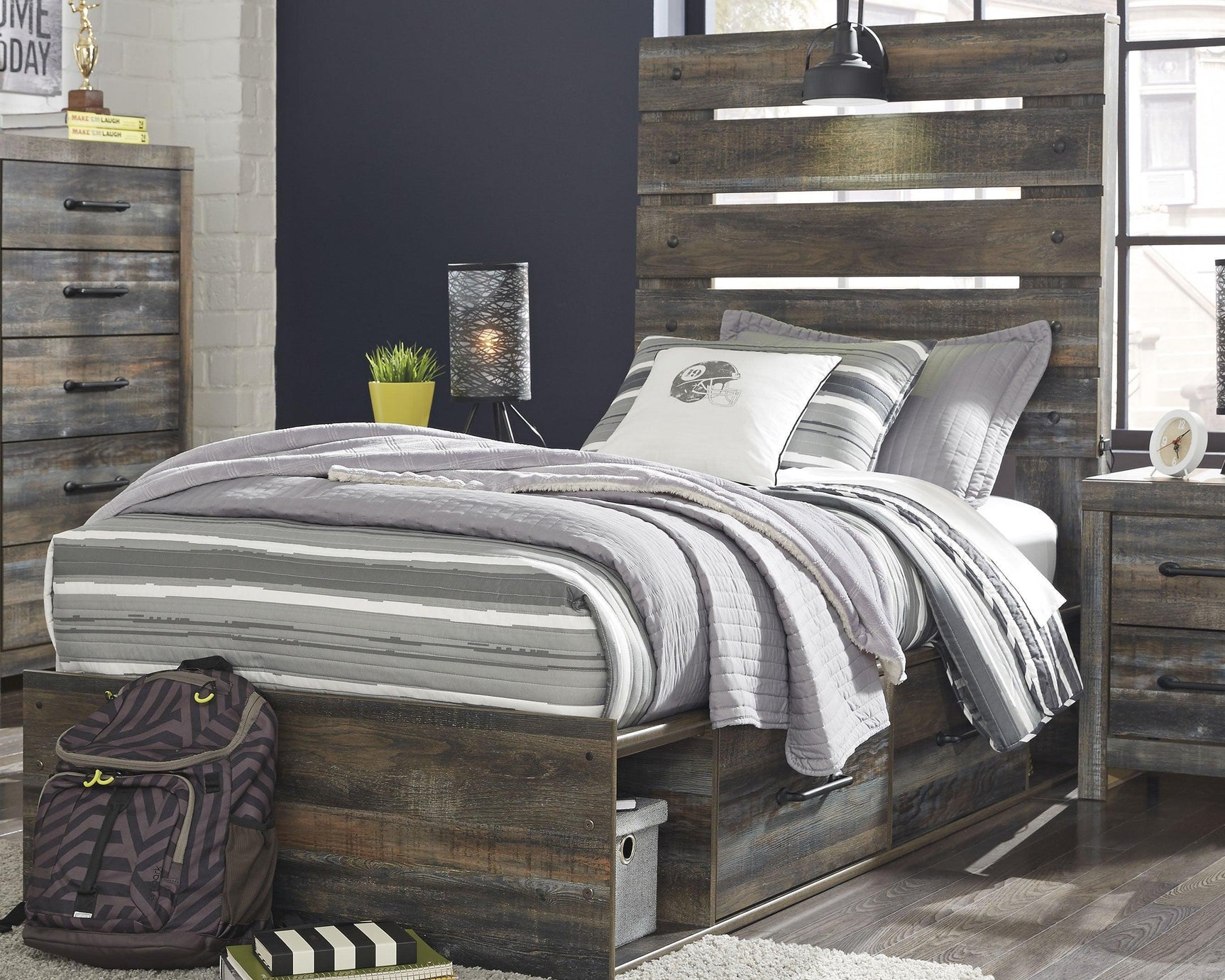 Drystan Multi Twin Panel Bed With 4 Storage Drawers