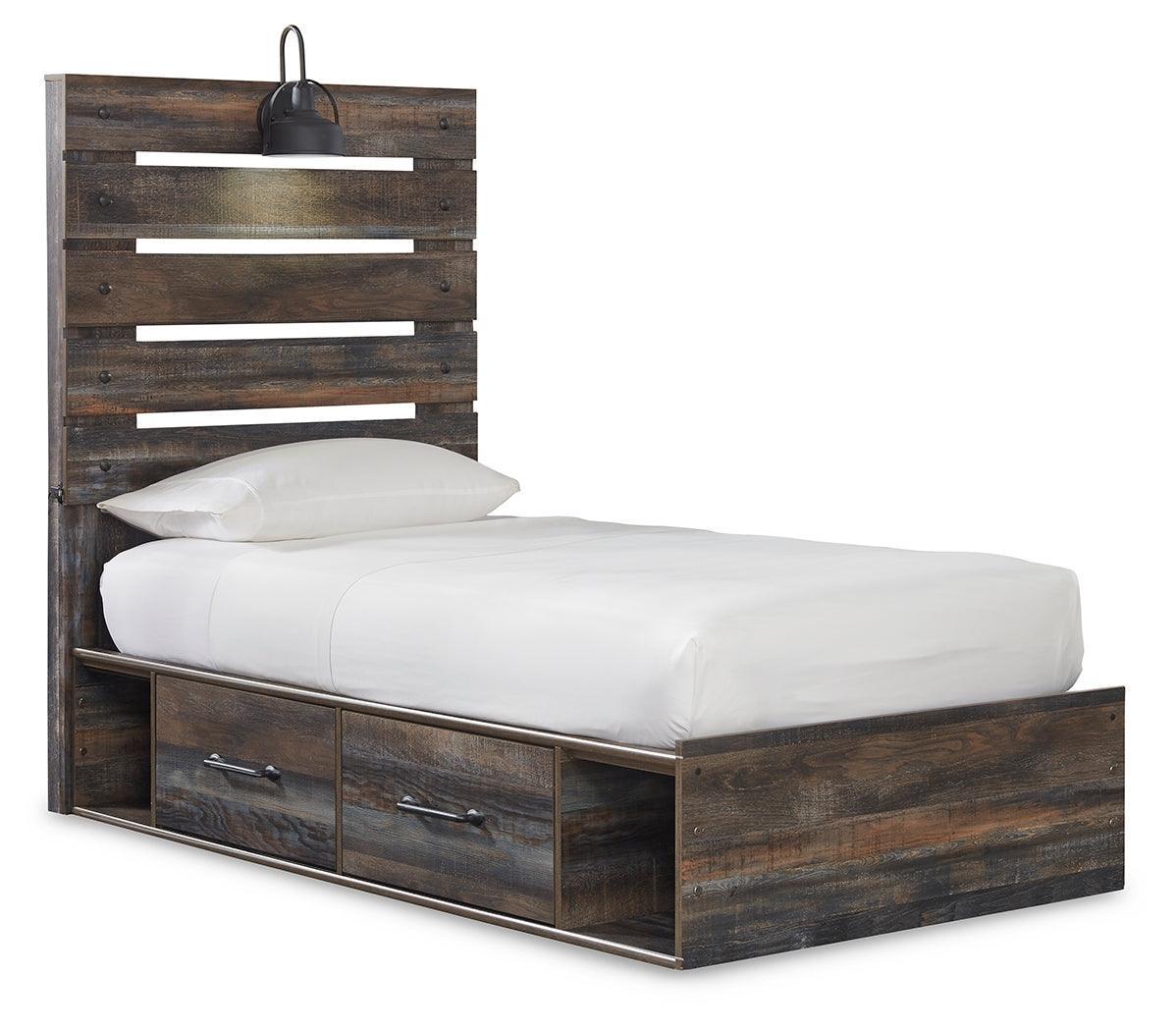 Drystan Multi Twin Panel Bed with 2 Storage Drawers