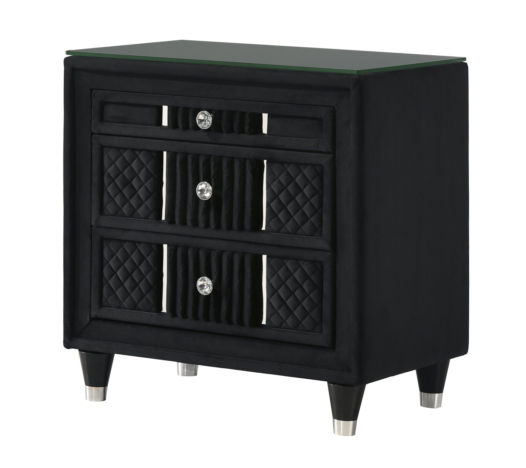 Armany Black Upholstered Wingback Panel Bedroom Set