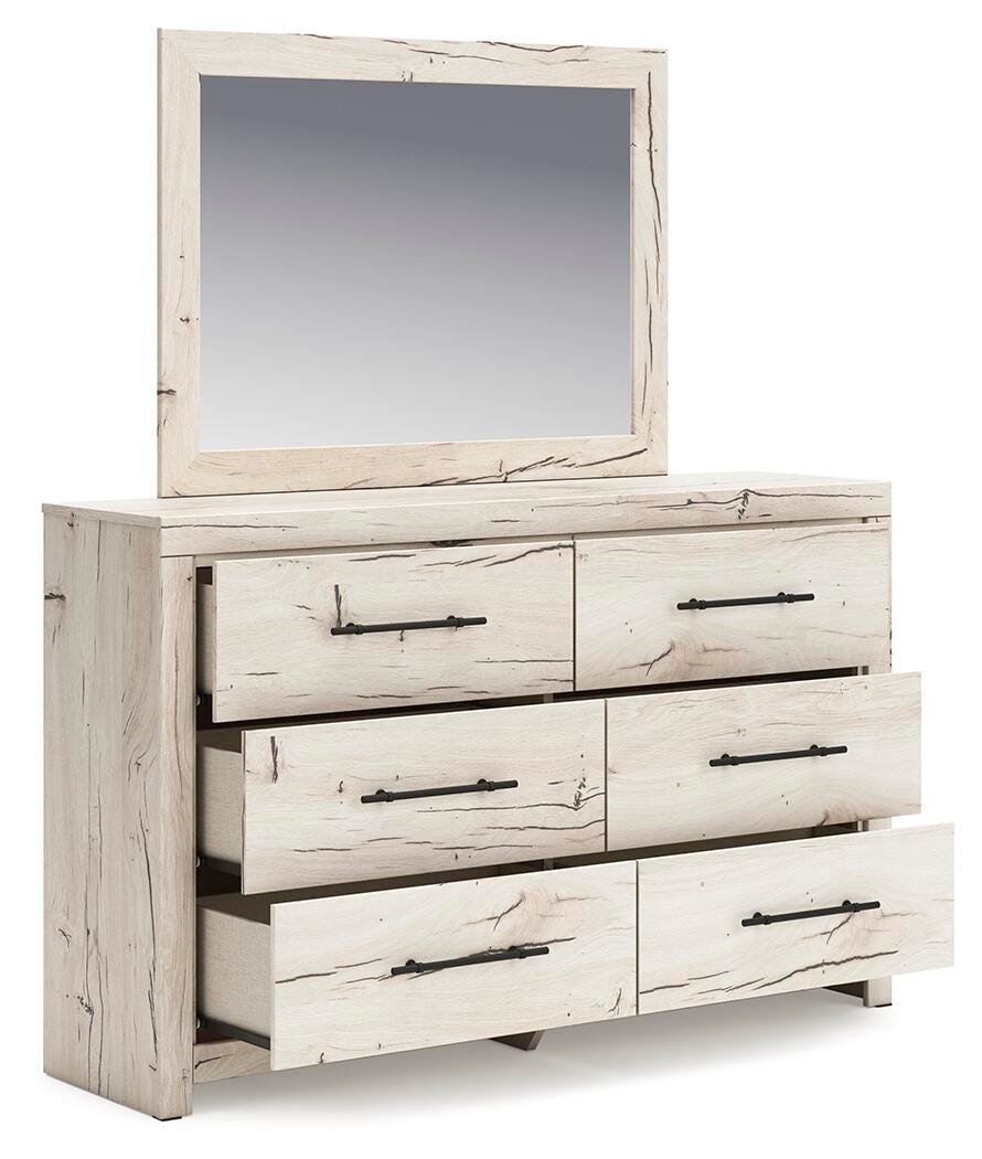 Lawroy Light Natural Panel Storage Bedroom Set 4 angled view