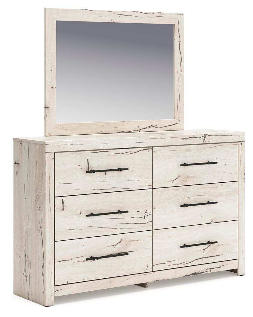 Lawroy Light Natural Panel Storage Bedroom Set 4 angled view