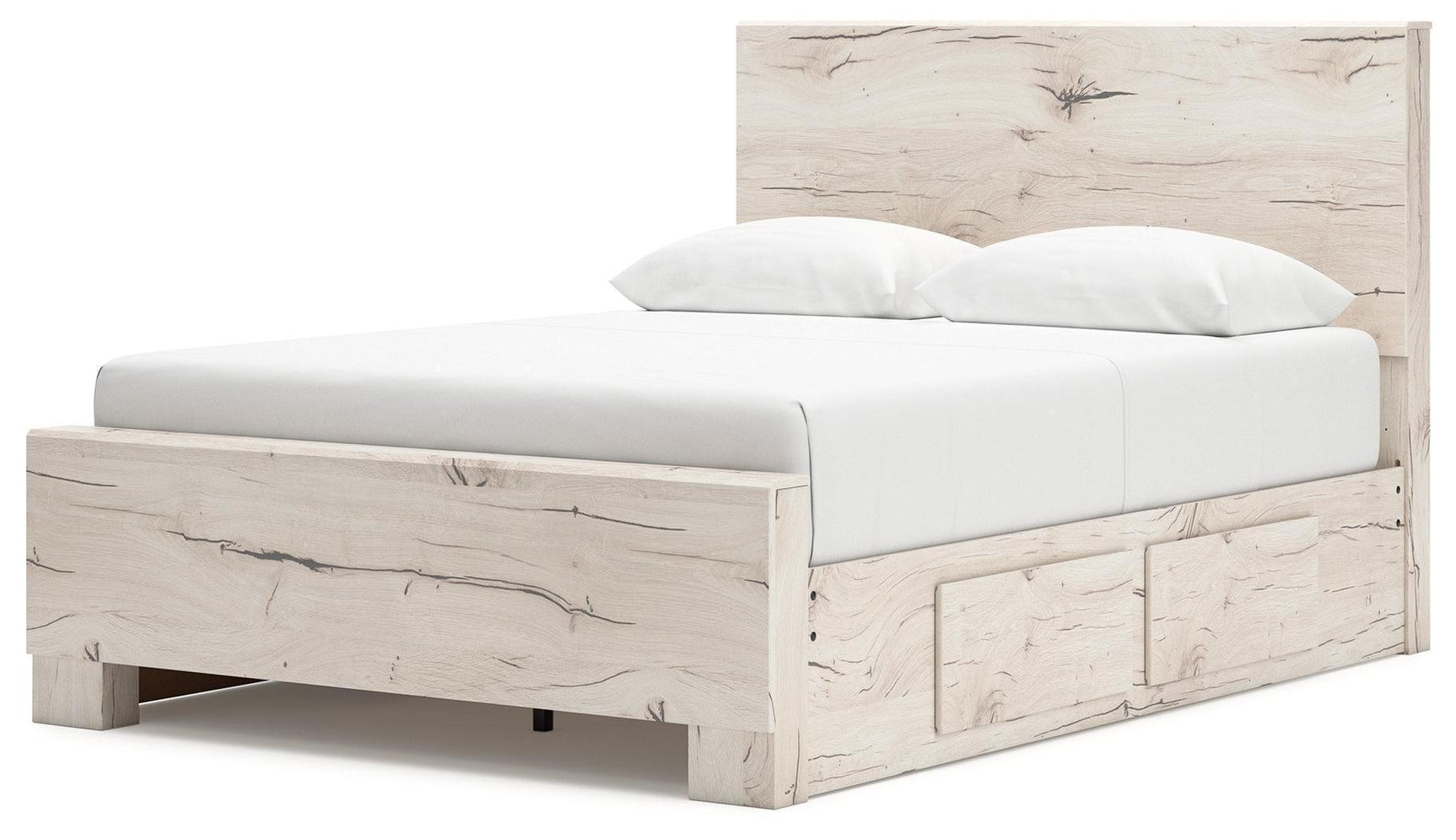 Lawroy Light Natural Queen Panel Bed With Storage