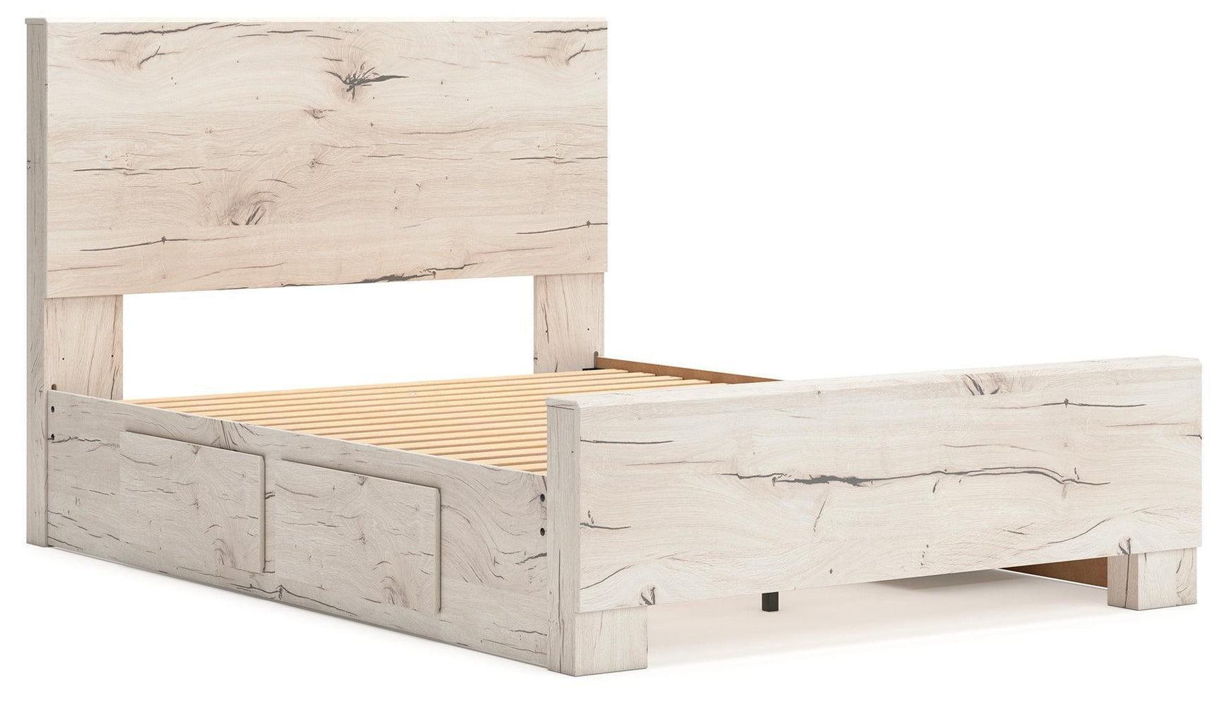 Lawroy Light Natural Queen Panel Bed With Storage
