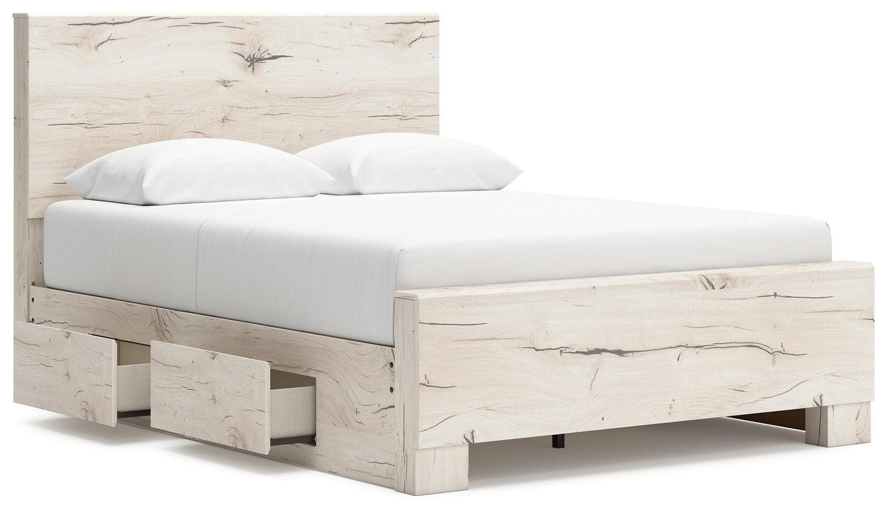 Lawroy Light Natural Queen Panel Bed With Storage