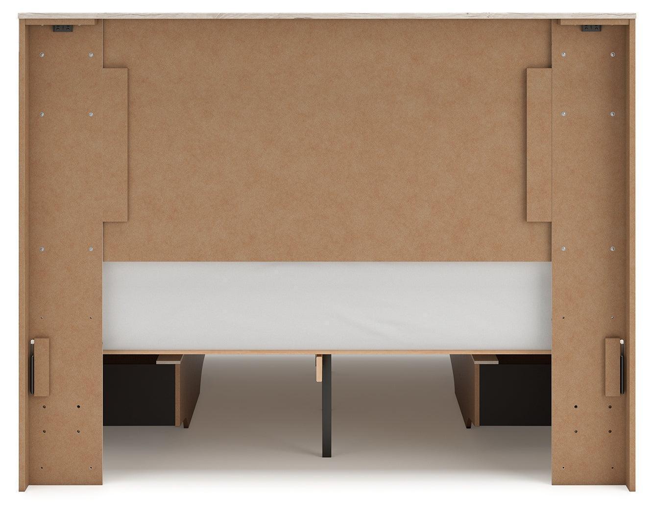 Lawroy Light Natural Queen Panel Bed With Storage
