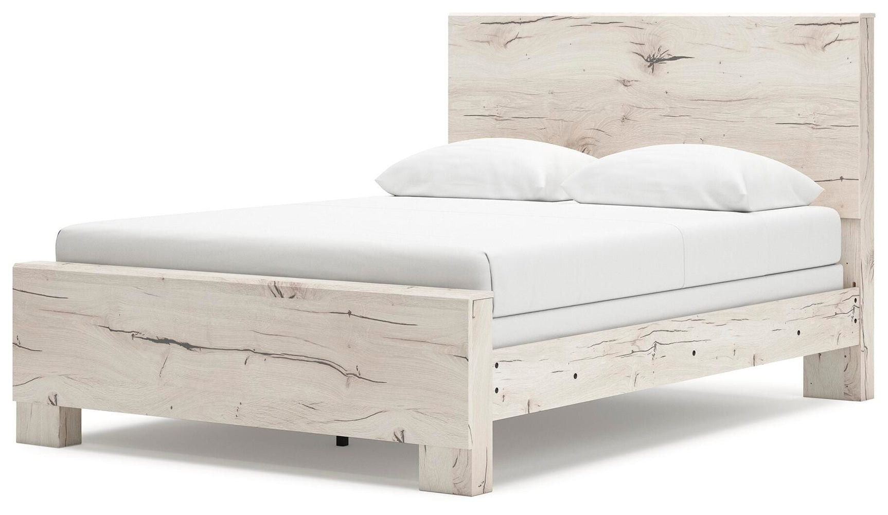 Lawroy Light Natural Panel Bedroom Set angled view