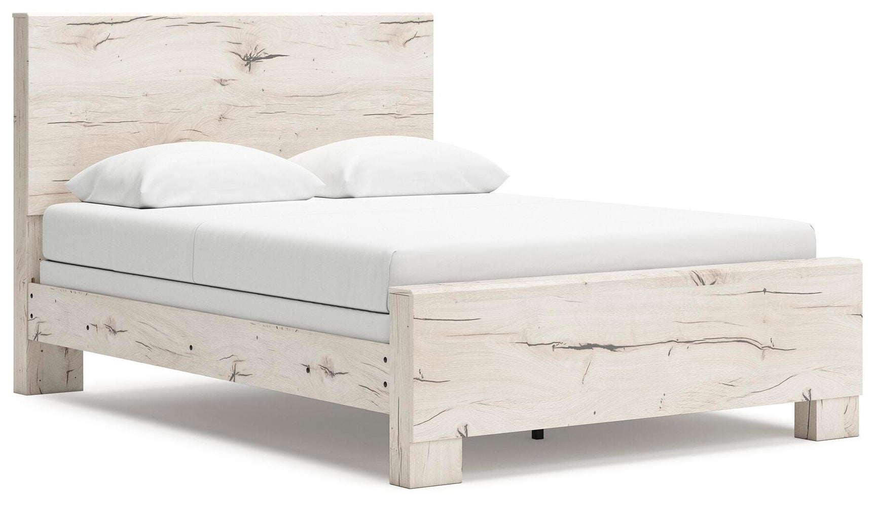 Lawroy Light Natural Panel Bedroom Set angled view