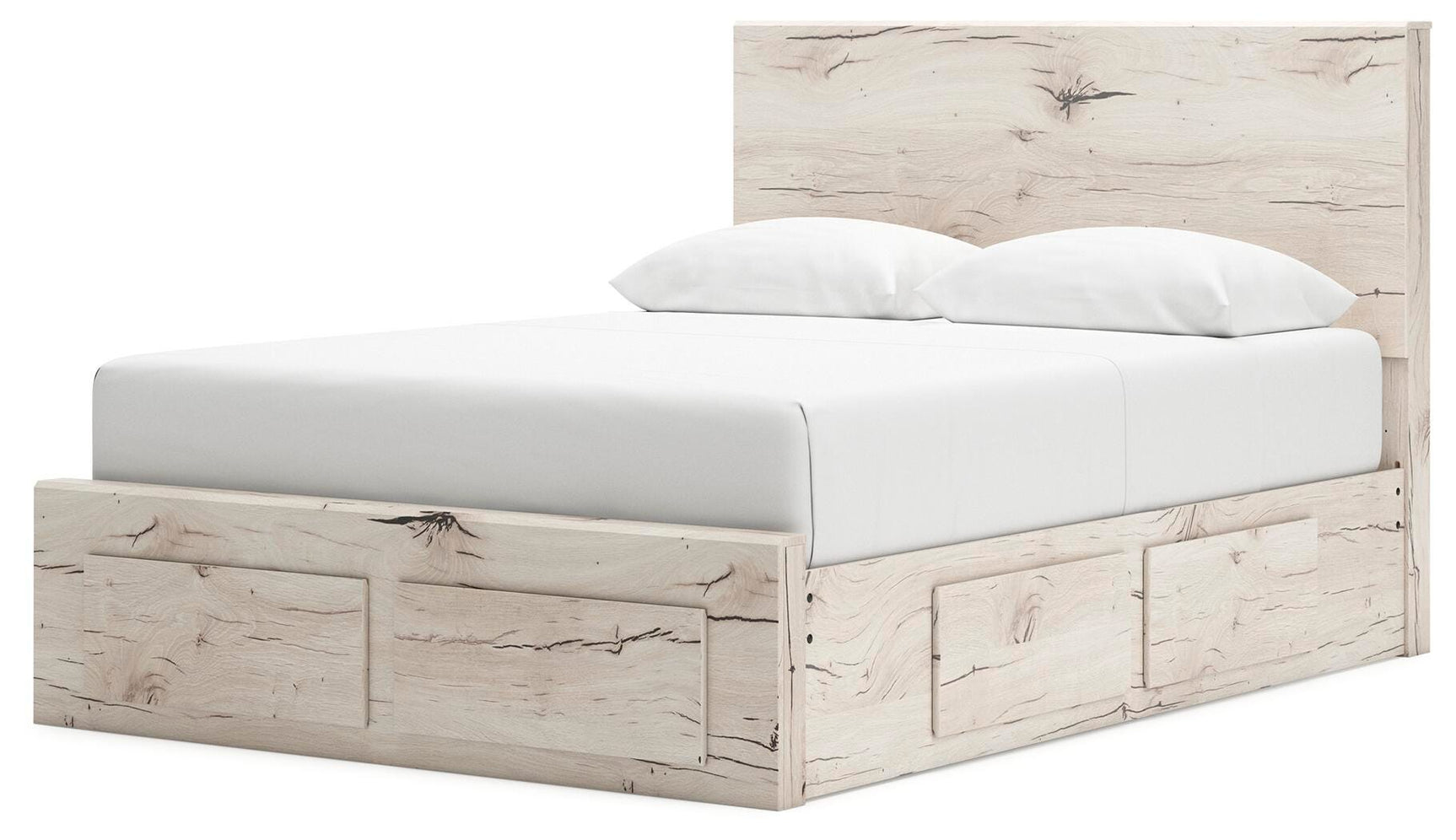 Lawroy Light Natural Panel Storage Bedroom Set 4 angled view