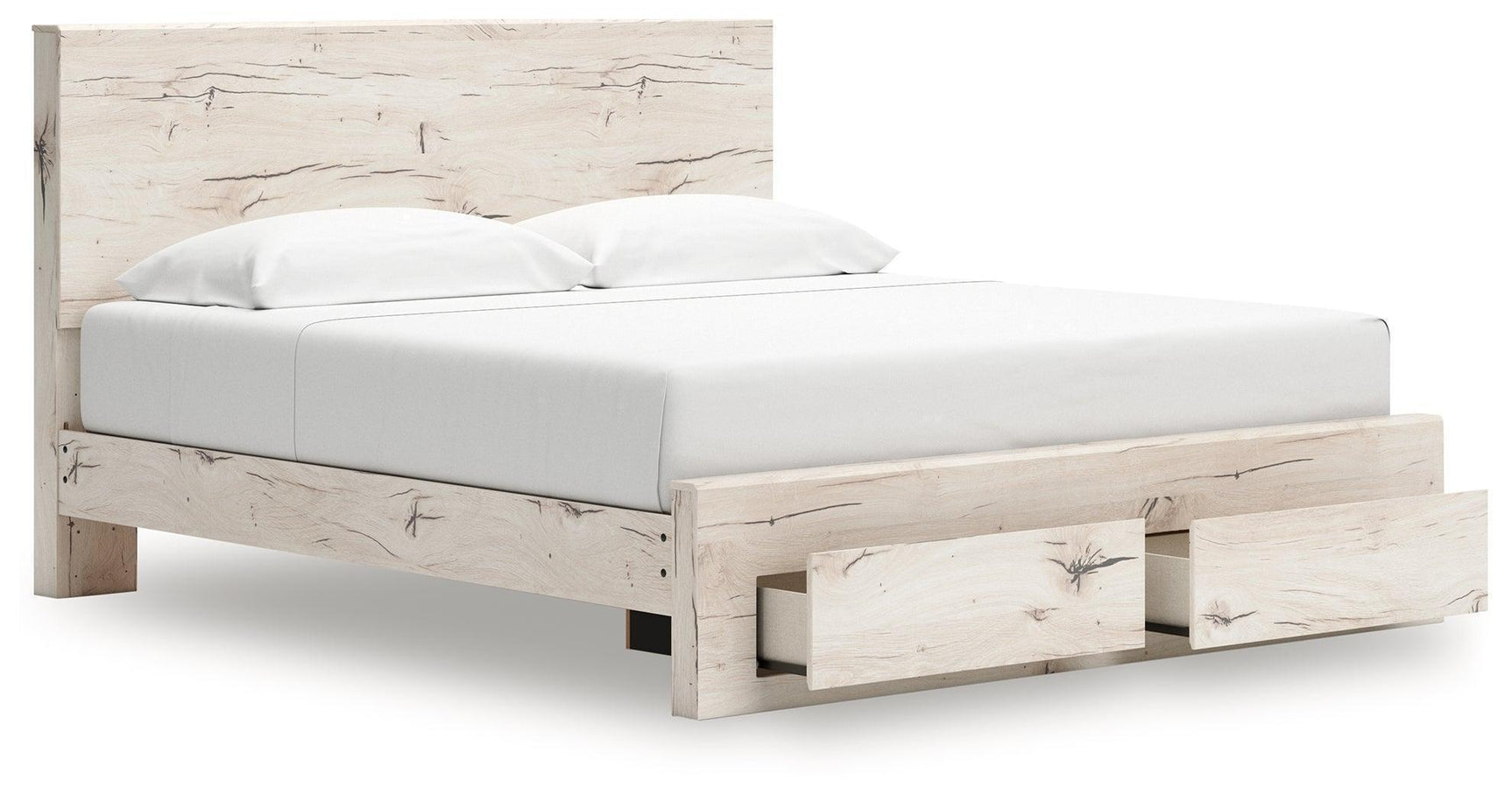 Lawroy Light Natural King Panel Storage Bed